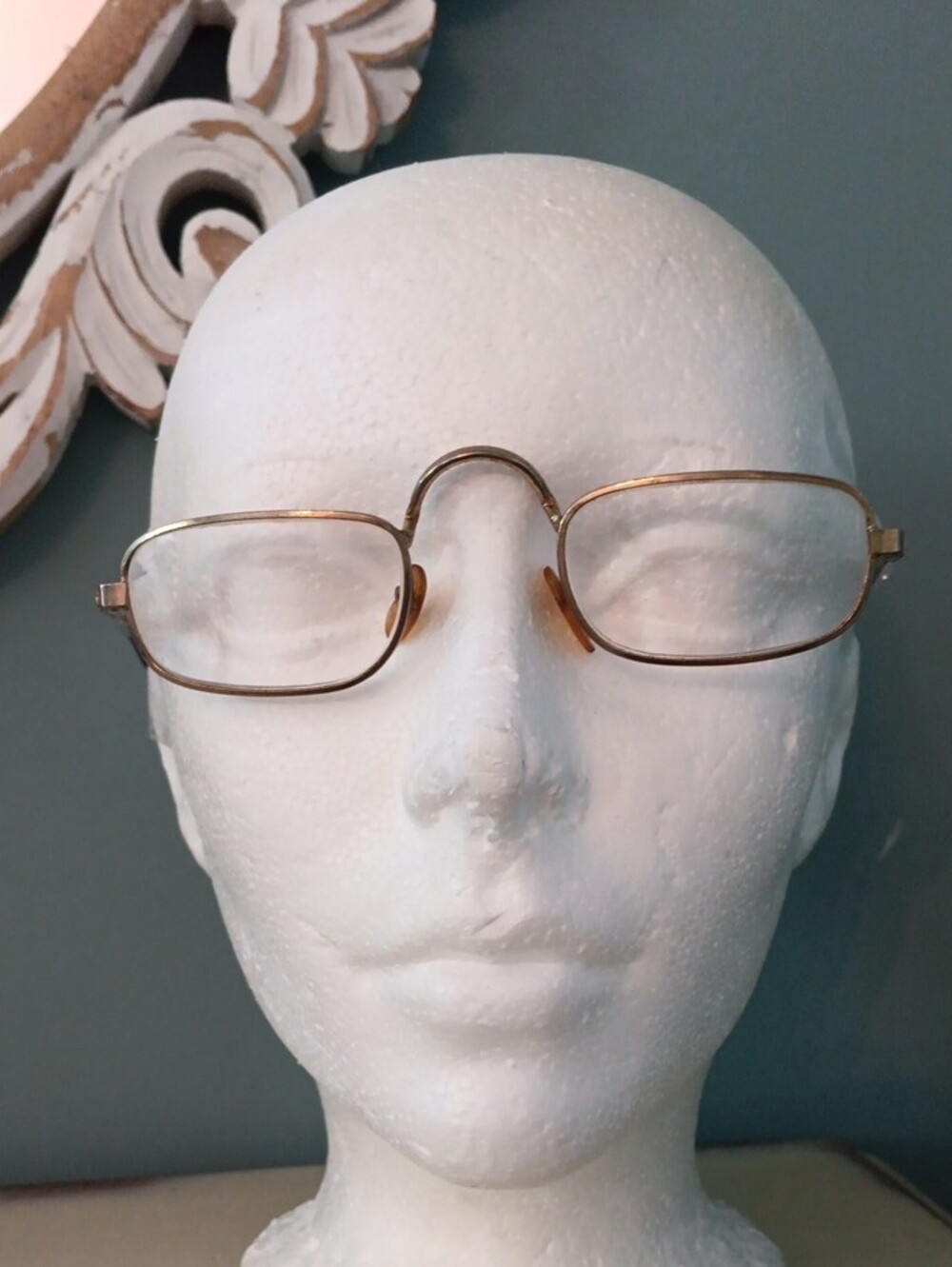 ^ Vintage Matte Gold Metal Squoval Unisex Glasses Frames